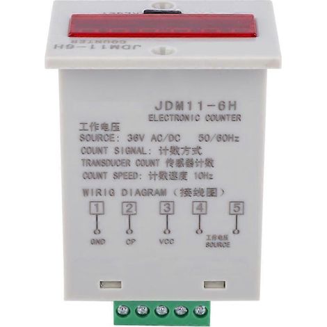 JDM11-6H Elektronischer Zähler, 6-stellig, LED-Digitalanzeige, Zählerrelais, Messumformer, Zählwerk, AC/DC 36 V