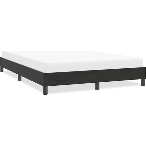 Cadre de lit 140 x 210 cm avec sommier à lattes en velours noir - PANGIVO (1/5)