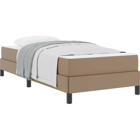Lit simple  Lit adulte  Cadre de lit avec matelas Cappuccino 80 x 200 cm tissu