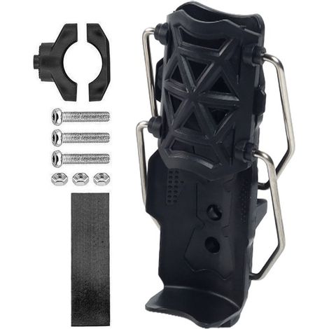 Portavasos adaptable para bicicleta, motocicleta y moto, portabotellas giratorio de 360° con función de sujeción automática (negro) (1/5)