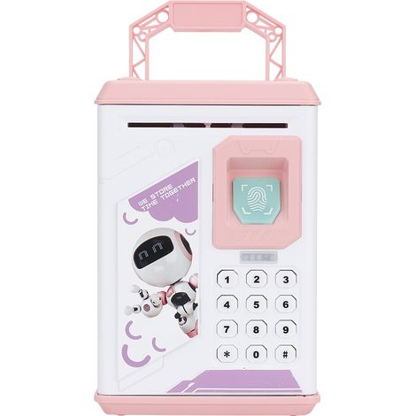 Coffre automatique pour enfants - Tirelire électrique en forme de dessin animé rose, économiseur de pièces et billets (1/5)