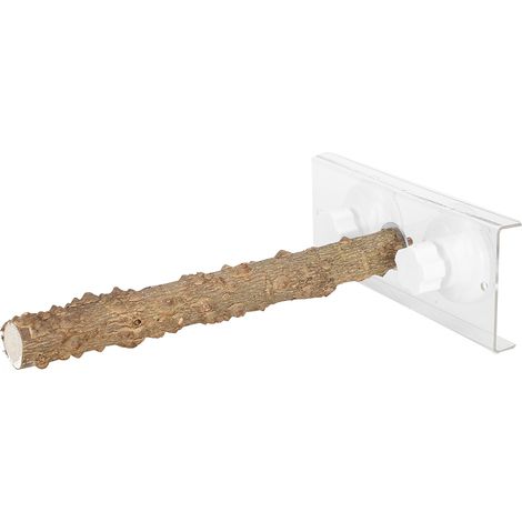 Perchoir de douche portable en bois pour perroquets de 25 cm, avec ventouse. (1/5)