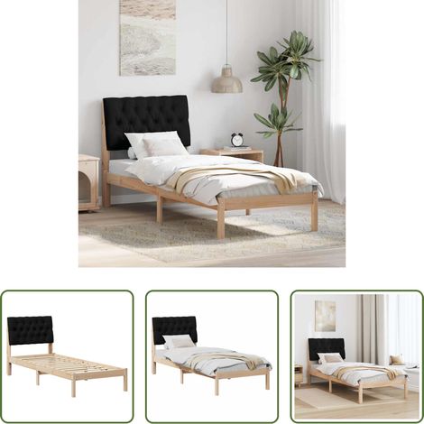 Plattformbett - Bettgestell mit gepolstertem Kopfteil Braun 75 x 190 cm (1/5)