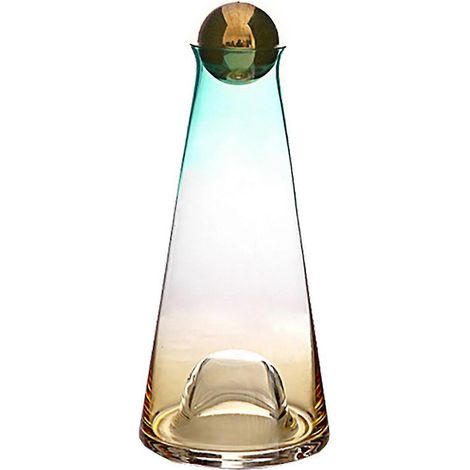 Pichet à eau froide pratique de grande capacité (en ml), en verre transparent multicolore, style rétro, pour la chambre et la famille - Sy (1/5)