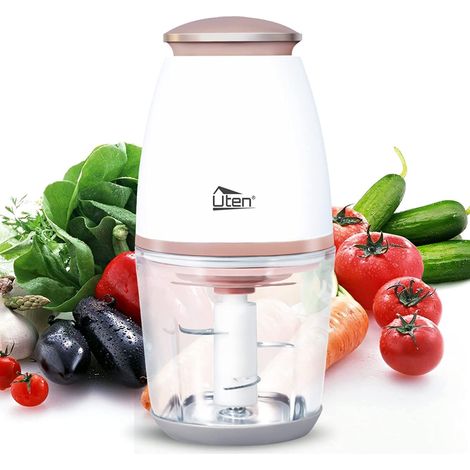 Hachoir Electrique Bol Mixeur Multifonction Mélange, Blender Fruits, Hachoir à Viande électrique Domestique Farce, Remuant la Nourriture, Mini Mixeur à L'ail 700ML (1/5)