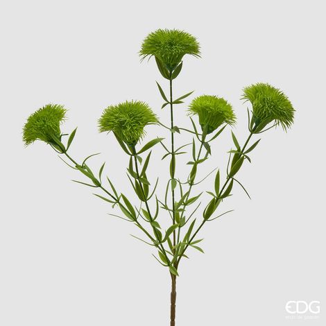 EDG Enzo De Gasperi Pianta Artificiale Dianthus Cespuglio x5 H 44 Cm Light Green – Pianta Decorativa Realistica Design Moderno