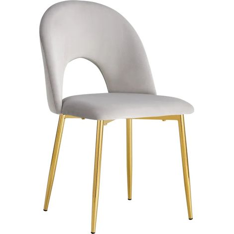 Lot de 4 chaises TEDDY Gold velours - Gris (1/5)