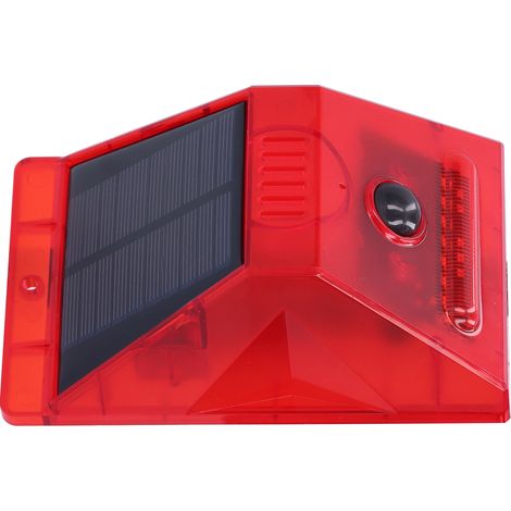 Lampe solaire d'alarme 129db avec détecteur de mouvement, répulsif animal à télécommande pour ferme verger (1/5)