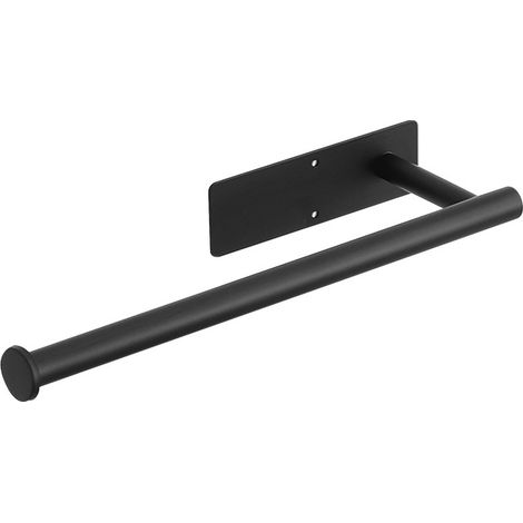Distributore di asciugamani di carta da parete, acciaio inox, installazione con adesivo 3M, adatto per cucina e bagno, nero (1/4)