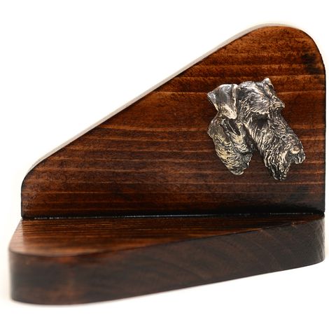 Airedale Terrier, Waterside Terrier - bougeoir en bois, porte-bougie chauffe-plat, hommage canin par Art-Dog (1/5)