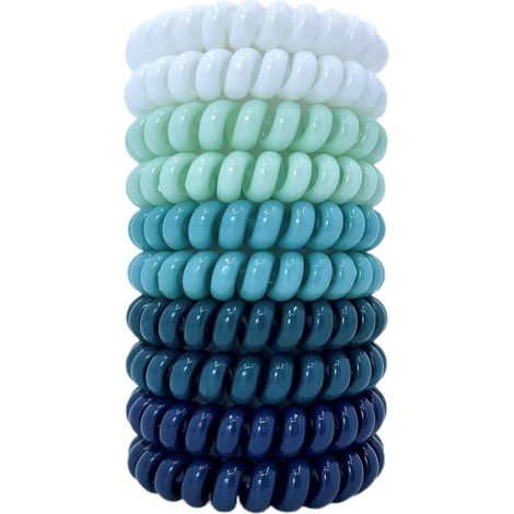 10 élastiques à cheveux en spirale, cordon de téléphone, imperméables, non absorbants, pour queue de cheval et chignon, femmes et hommes (1/5)
