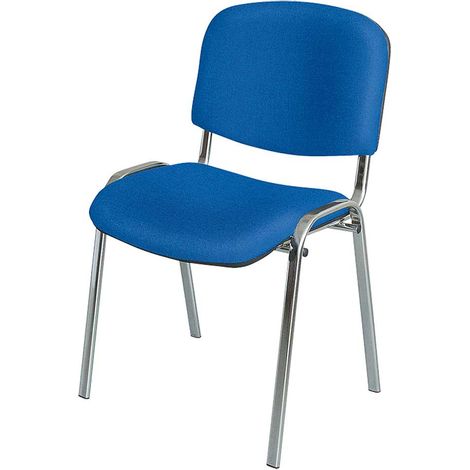 BRB Polsterstuhl, blau, Gestell hochglanzverchromt, HxBxT 820x525x565 mm, Sitz HxBxT 490x475x415 mm