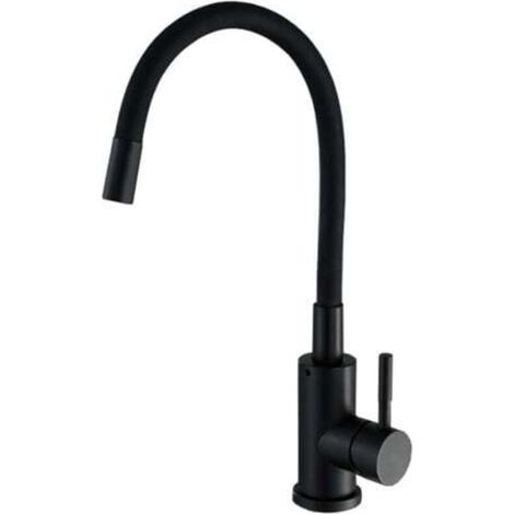 [NON UTILIZZATO] Rubinetto da cucina flessibile con 2 getti, miscelatore da cucina pieghevole, miscelatore flessibile per lavello con acqua calda e fredda (nero)