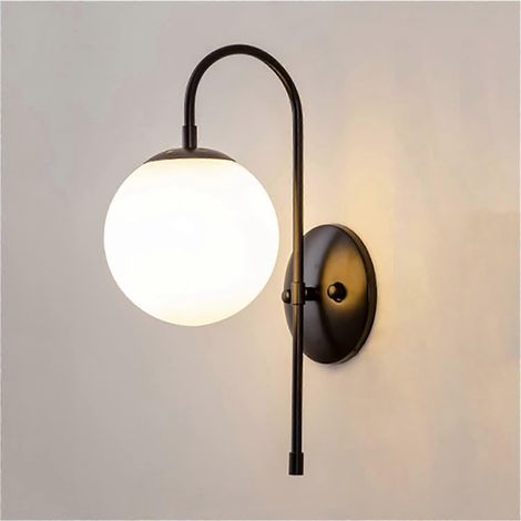 Applique murale moderne en verre avec éclairage LED, finition Nero, idéale pour le salon, la cuisine, la salle de bain ou la chambre. (1/5)