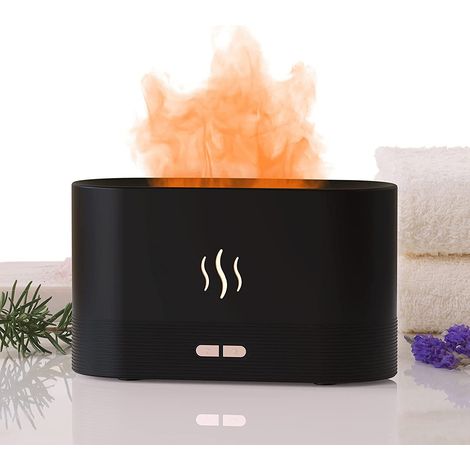 Difusor De Aromas Con Efecto Llama - 180 Ml - Para Aceites Esenciales - Apagado Automático - Negro (1/5)