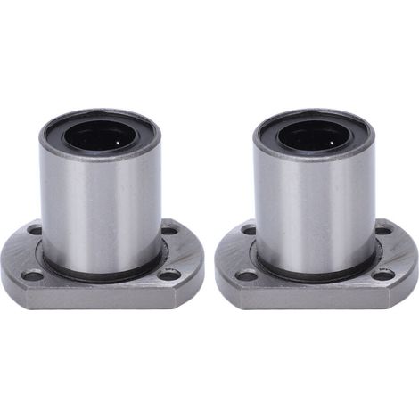 2 roulements à billes linéaires à bride ovale pour axes de mouvement linéaire CNC, diamètre intérieur 16 mm LMH16UU