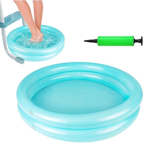 Bain de Pieds Gonflable, Bassin Pied Piscine, Pediluve Gonflable, Bassin Pédiluve pour Piscine, Baignoire à Pieds Portable avec Pompe à Air pour Échelle d'entrée de Piscine, Camping, Plage (C) (1/5)