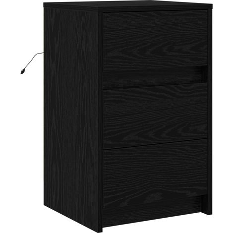 Maison Exclusive - Armadio da Notte Rovere Nero 38 x 34 x 61 cm Legno multistrato
