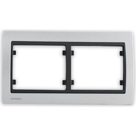 SIEMENS Plaque Double Horizontale Texturé Aluminium Delta IRIS (1/2)
