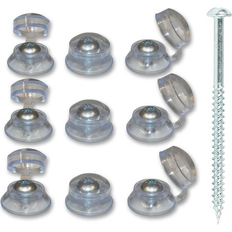 100 x Clear Roofing Caps & 100 x 3" Pan Head Corrugated Roofing Screws