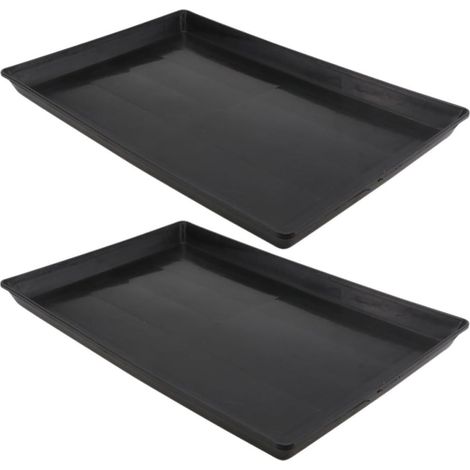 Lot de 2 Plateaux pour Cage d'animal 43x32cm Bac Étanche en Plastique pour Cages de Chiens et Lapins Entretien Facile en Milieu Intérieur (1/5)