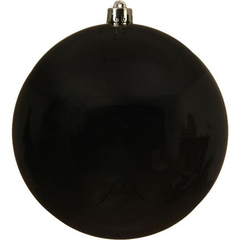 1 BOULE DE NOËL 14 CM NOIR BRILLANT (1/2)