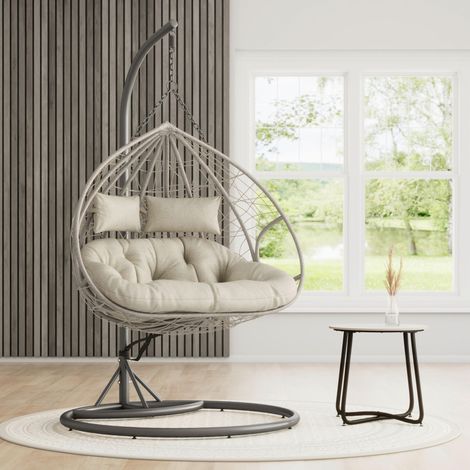 Mömax Hängesessel Enea Creme Metall/Kunststoff/Outdoorstoff (1/5)