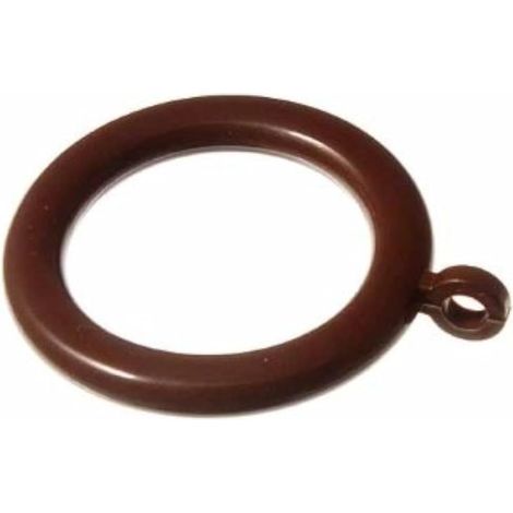 Lot de 24 anneaux en plastique pour tringle à rideaux Marron foncé 35 mm ID 50 mm OD