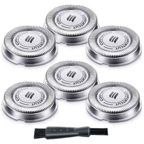 6 Ersatzscherköpfe, kompatibel mit den Elektrorasierern der Serien S1000, S2000, S3000 und S4000