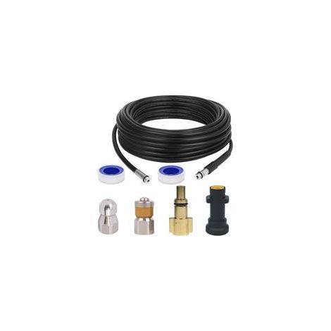 Kit de nettoyage de canalisations - Tuyau d'égout pour nettoyeurs haute pression Kärcher K2, K3, K4, K5, K6, K7 et Lavor - 5M - Tuyau d'égout Kit de nettoyage Ikodm