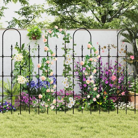 Pour Rosiers et Vignes Arche Treillis de Jardin Extérieur Tubes Métal PE Ondulés avec Sommets Losanges (1/5)