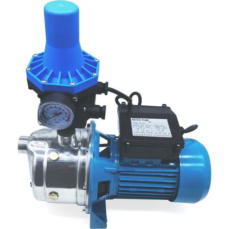 Pompe de surface auto-amorçante 1,1 kW, Pompe à eau de jardin en acier inoxydable - débit 3600 L/h, refoulement 45 m, pression 5 bar - pour irrigation et adduction d'eau (1/5)
