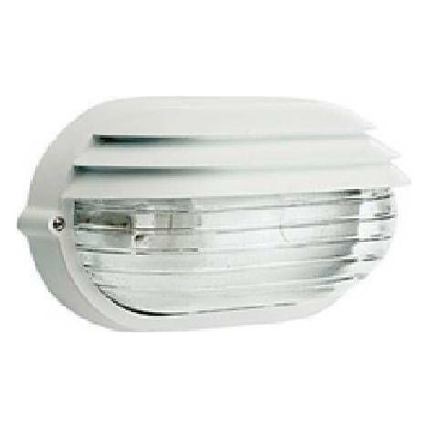 Plafoniera Ovale da Esterno Palpebra Lamelle Lampada Parete Illuminazione Sovil - Dimensioni: Piccola - H 11,5 cm - Colore: Bianco