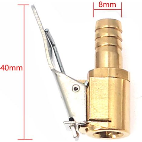 Adaptateur de valve de gonflage pour pompe à air de pneu de voiture, en laiton, 8 mm, pour pompe à air.-AquaForge