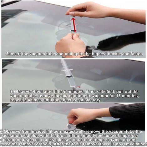 Kit de réparation de pare-brise de voiture à faire soi-même : ensemble d'outils pour réparer les fissures en étoile, en demi-lune ou les fissures combinées. (1/4)