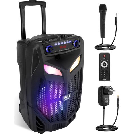 Enceinte Bluetooth Portable 800 W Party Speaker avec Subwoofer 30 cm, Micro sans Fil, LED, Batterie Intégrée, roulettes et Poignée, pour Karaoké, Fêtes et Extérieur (1/5)