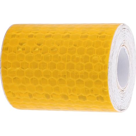 Bande réfléchissante en nid d'abeille jaune, d'avertissement, (1/3)
