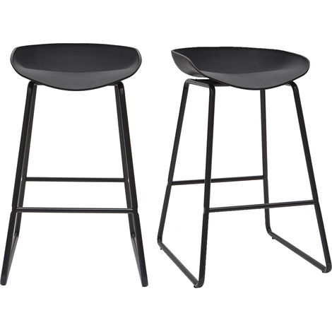 Sgabelli da bar design neri H65 cm (set di 2) PEBBLE (1/4)