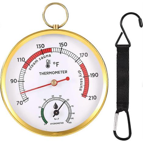 Sauna Thermometer, 2 pouces 1 Thermometer Fahrenheit et Hygrometer Hanging température Gauge Temp Humidity Monitor (1/5)