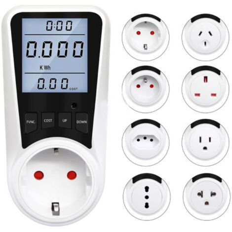 BUNTHAUS Stromverbrauchsmessung, Wattmeter 3680 W Max. Stromzähler mit LCD-Bildschirm, Volt-Ampere-Watt-KWh-Verbrauchsmonitor, 7 Überwachungsmodi (kein Loch im Boden) (1/5)