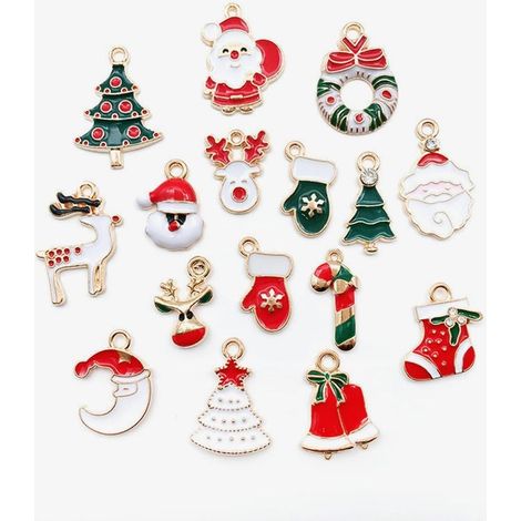 Lot de 20 Mini-pendentifs en résine pour décorer Sapin et fête de Noël, Accessoires DIY, Cadeaux, Bijoux de Bricolage ou décoration de Table, Adorables Miniatures de Noël en Toute Occasion (1/5)
