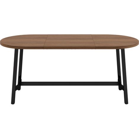 Tavolo da pranzo 180 x 80 x 75 cm in MDF e ferro, colore noce, per 6-8 persone (1/5)