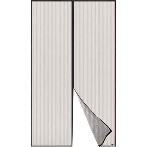 Porta con zanzariera magnetica, tenda a rete, chiusura magnetica superiore-inferiore autobloccante, mantiene l'aria fresca all'interno (130x210 cm, nero) (1/5)