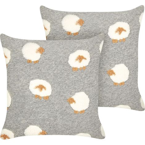 Dekokissen 2er Set EINADIA 45 x 45 cm Grau