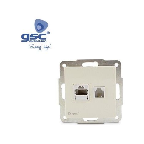 Base de teléfono e internet empotrable Gamma Blanco (1/4)