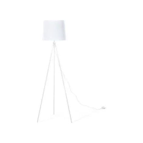 Lampada da pavimento in metallo con paraluce in tessuto bianco Sambra (1/3)