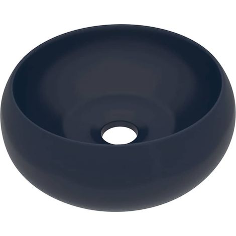 Lavabo rond de luxe Bleu foncé mat 40x15 cm Céramique