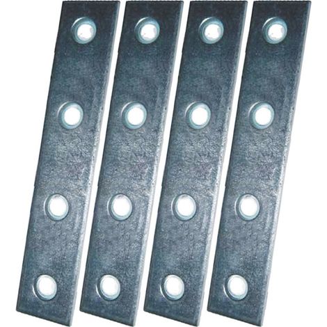 Piastre dritte per giunzione "PLC02" 120x15x2mm in acciaio zincato (4 unità, viti incluse)