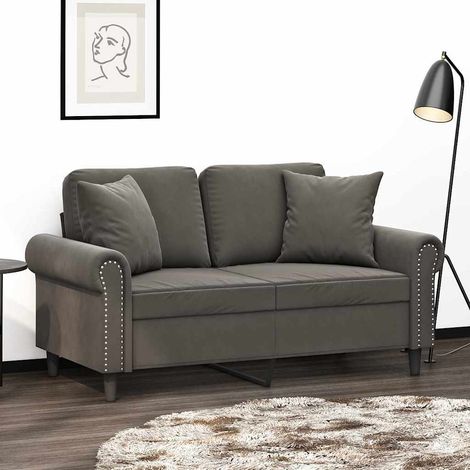 Lot de 2 Coussins décoratifs Moderne - Coussins Déco Gris foncé 40x40 cm Velours BV463168 - BonneVie (1/5)