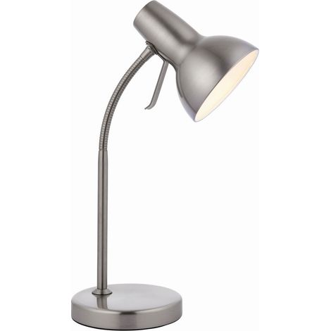 Endon Amalfi - Lampada da tavolo a LED 1 luce nichel satinato, vernice bianca lucida, GU10